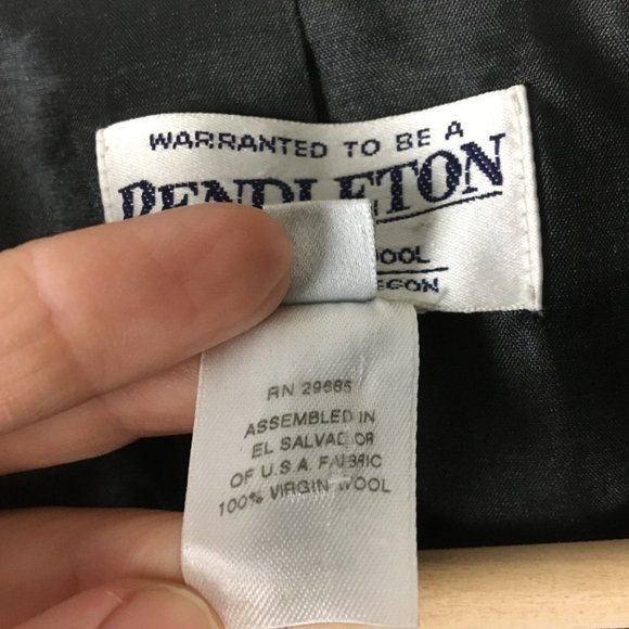 Pendleton Blazer Womens 16 100 Virgin Wool Black Made in USA Lined 2 Button - Picture 4 of 11